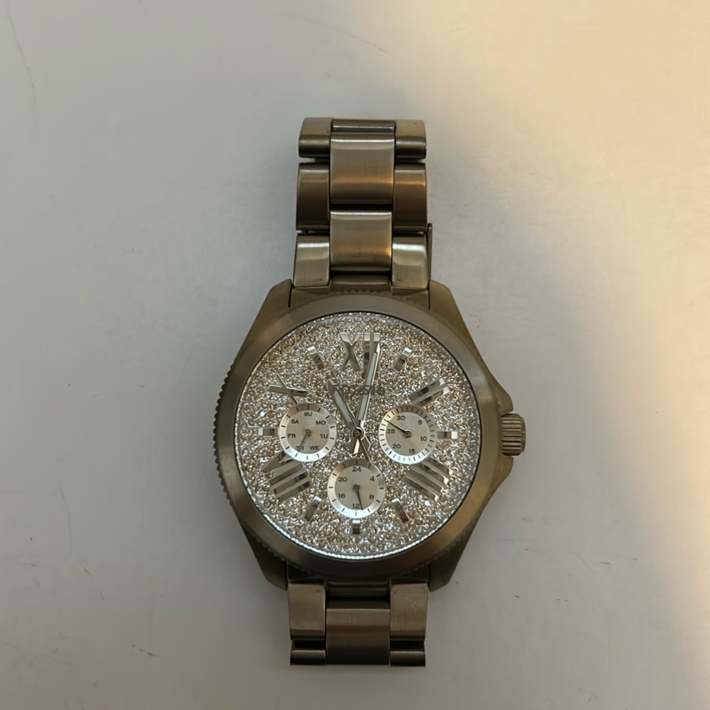 Fossil champagne rhinestone watch